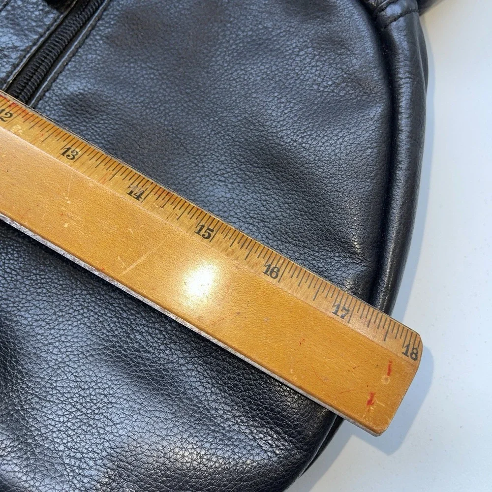 Leather AmeriBag Healthy Back Bag* Classic Black Sling Backpack Purse 18